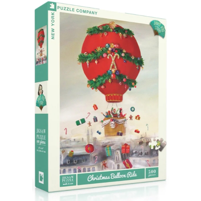 NEW YORK PUZZLE CO CHRISTMAS BALLOON RIDE 500 PC PUZZLE**