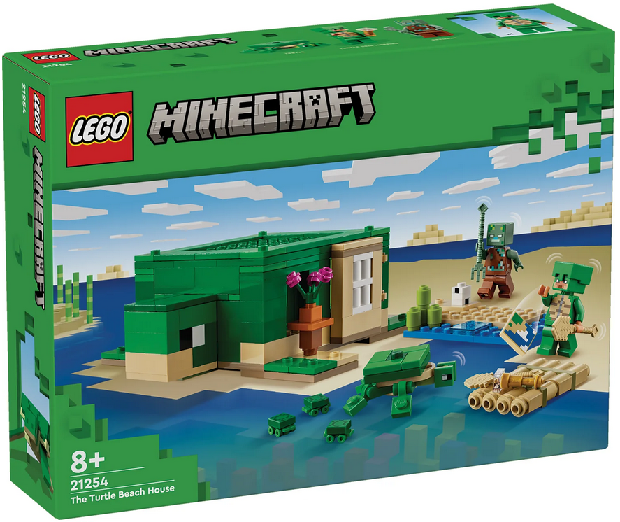 LEGO Minecraft 21254 Beach House della Tartaruga Casa Giocattolo da  Costruire per Bambini di 8+ Anni con Personaggi e Animali - LEGO -  Minecraft - TV & Movies - Giocattoli