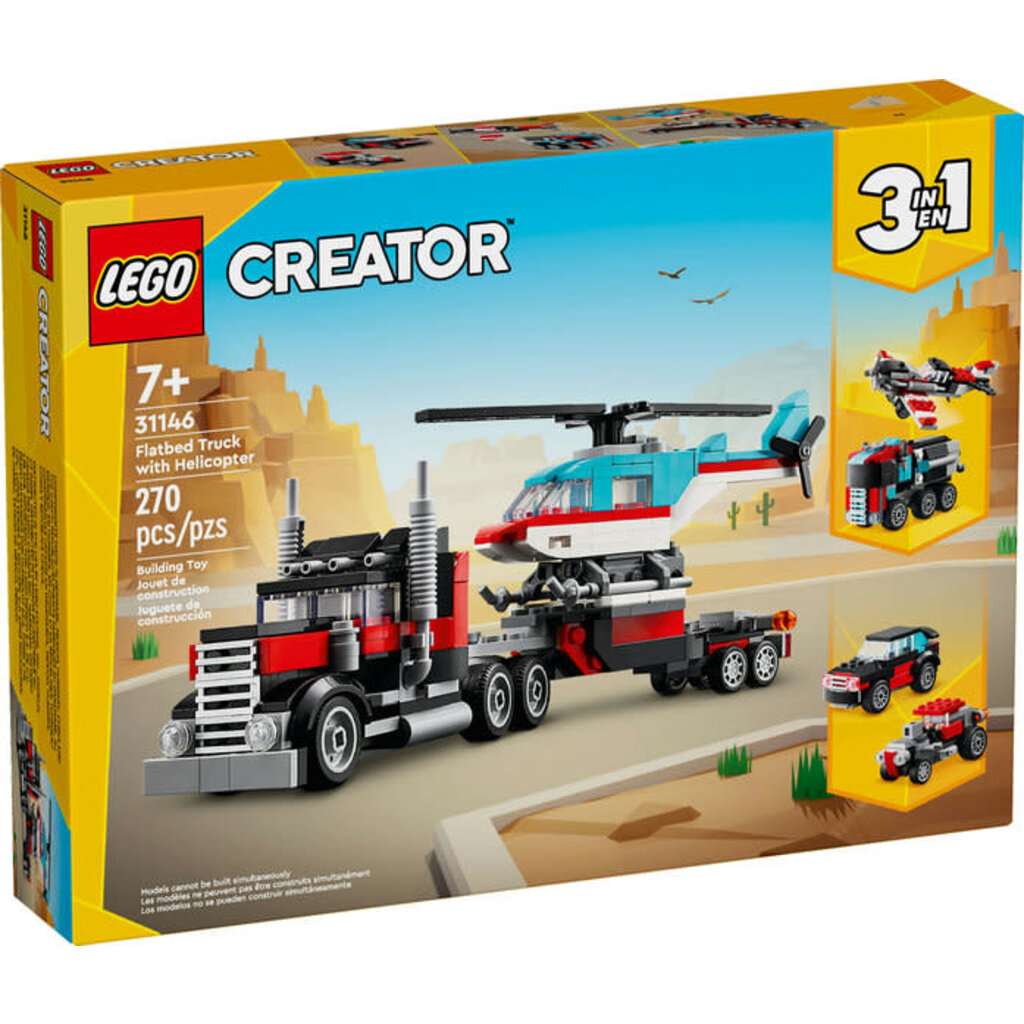 LEGO FLATBED TRUCK W/ HELICOPTER