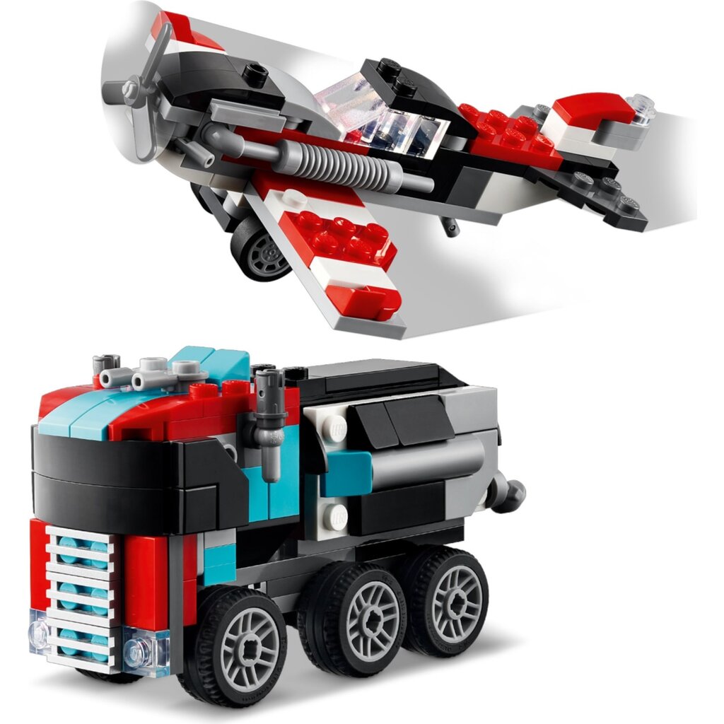 LEGO FLATBED TRUCK W/ HELICOPTER