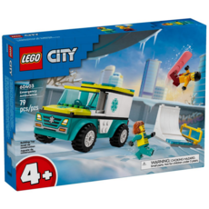 LEGO EMERGENCY AMBULANCE AND SNOWBOARDER