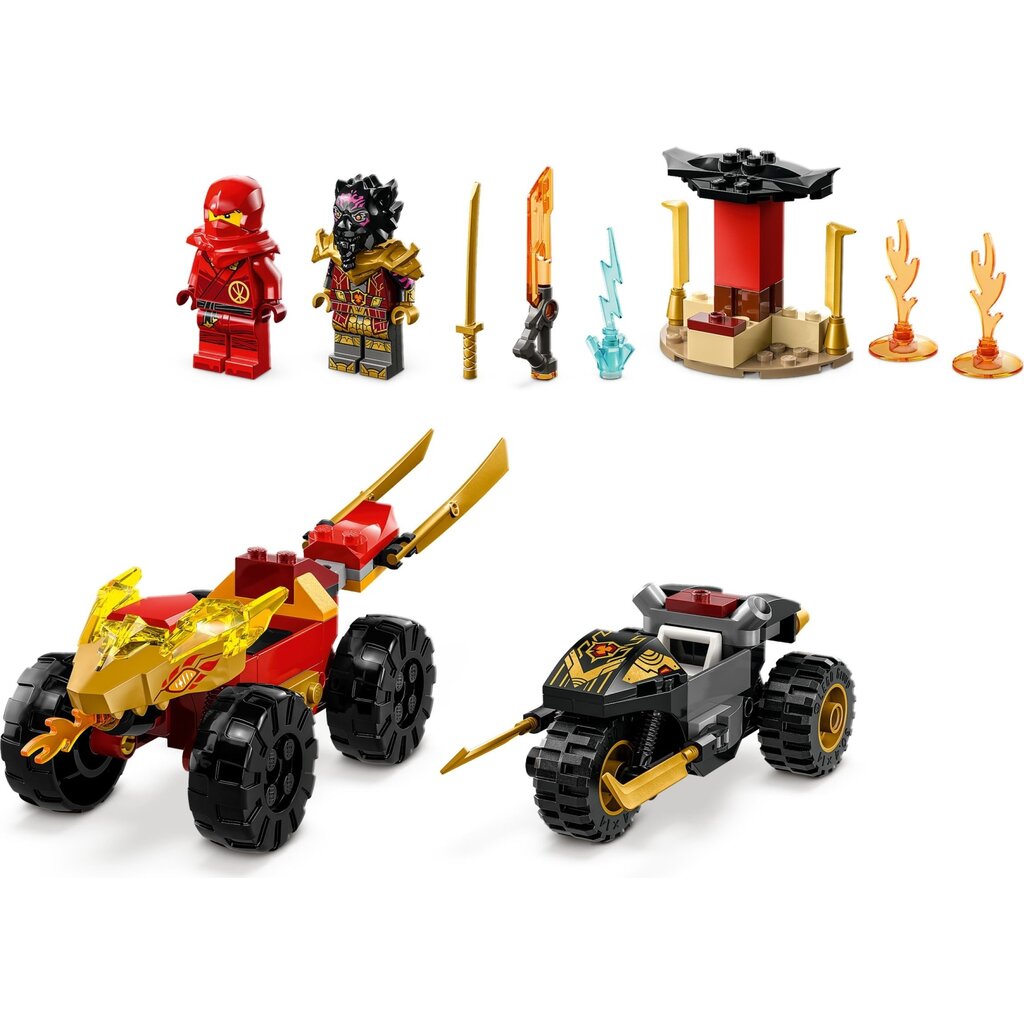 LEGO KAI AND RAS'S CAR AND BIKE BATTLE