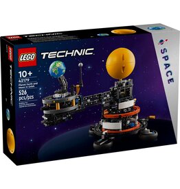 LEGO PLANET EARTH AND MOON IN ORBIT