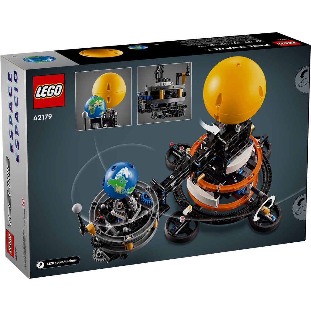 LEGO PLANET EARTH AND MOON IN ORBIT