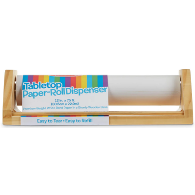 MELISSA AND DOUG WOODEN TABLETOP PAPER ROLL DISPENSER