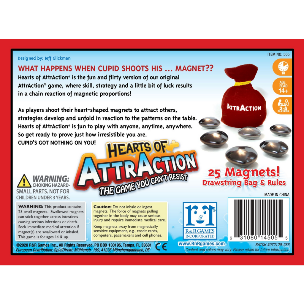 R&R GAMES HEARTS OF ATTRACTION MAGNET GAME**