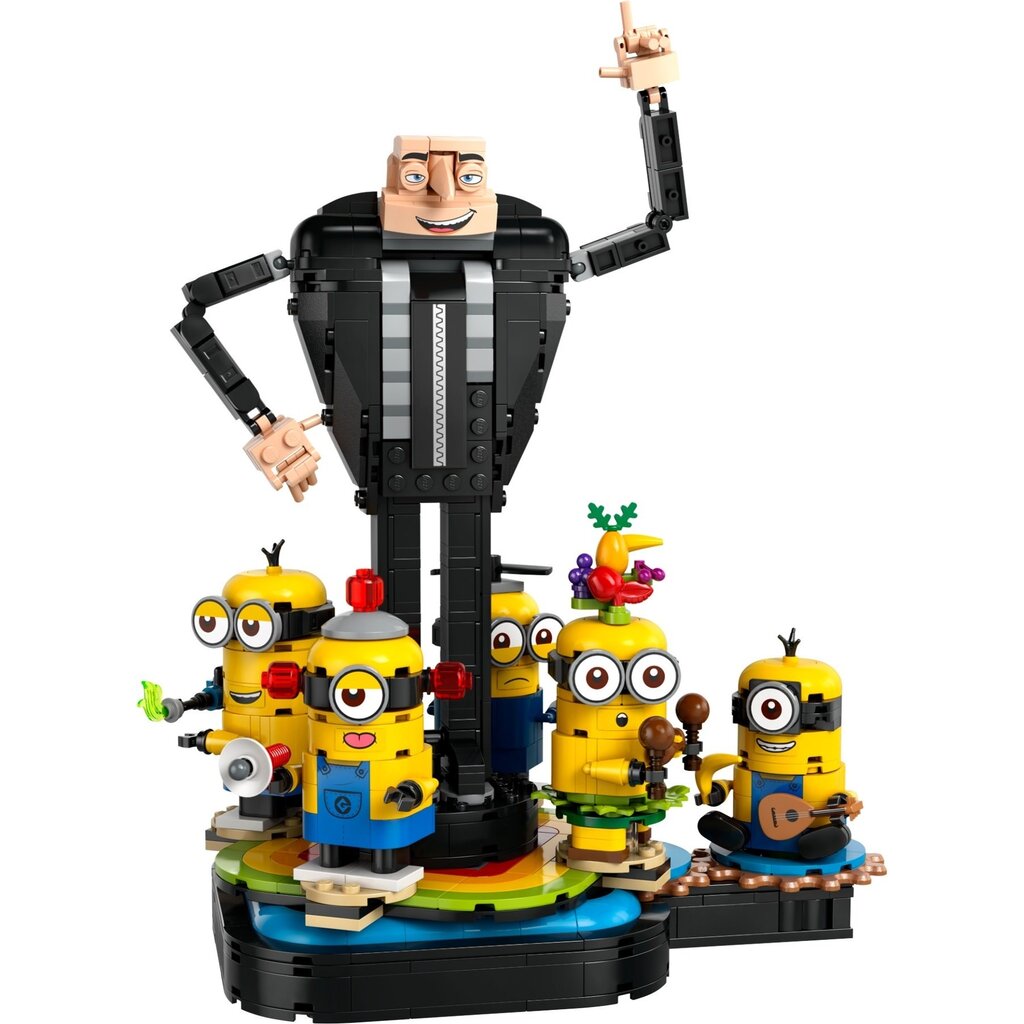 LEGO BRICK-BUILT GRU AND MINIONS