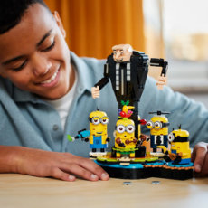 LEGO BRICK-BUILT GRU AND MINIONS