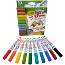 CRAYOLA WASHABLE WEDGE TIP DRY ERASE MARKERS 10 CT