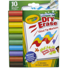 CRAYOLA WASHABLE WEDGE TIP DRY ERASE MARKERS 10 CT