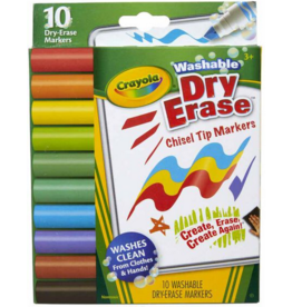 CRAYOLA WASHABLE WEDGE TIP DRY ERASE MARKERS 10 CT