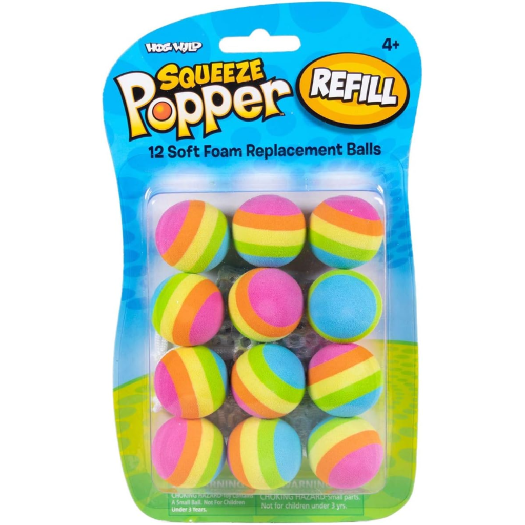 HOG WILD SQUEEZE POPPER REPLACEMENT BALLS RAINBOW