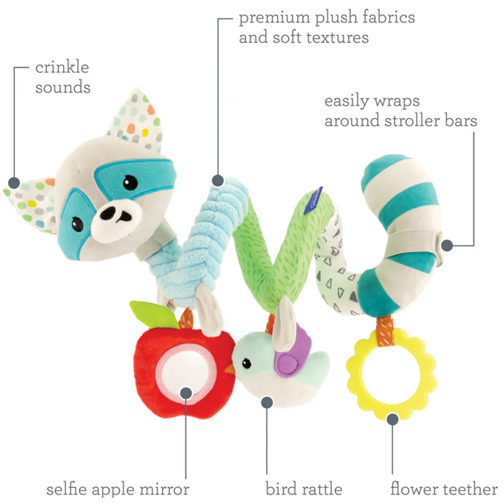 INFANTINO SPIRAL & STRETCH ACTIVITY TOY RACCOON