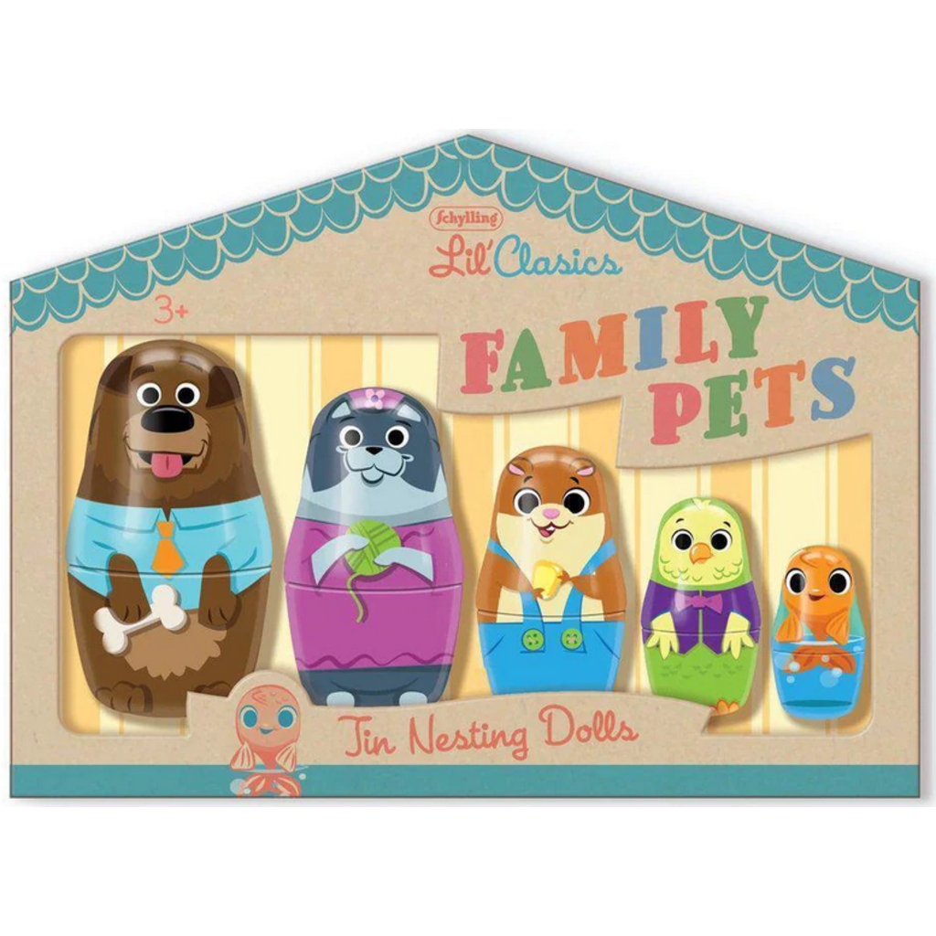 SCHYLLING ASSOCIATES FAMILY PETS TIN NESTING DOLLS