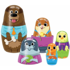 SCHYLLING ASSOCIATES FAMILY PETS TIN NESTING DOLLS