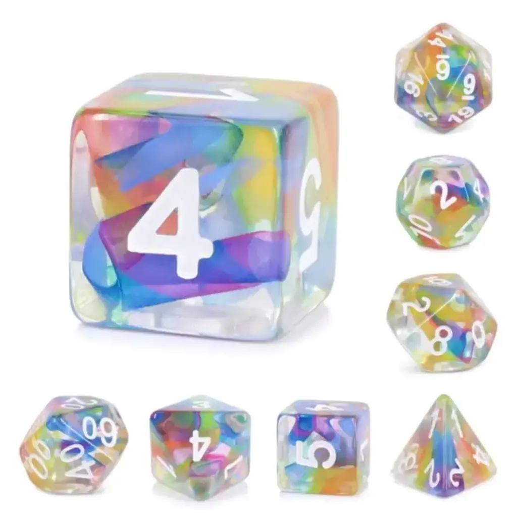 FOAM BRAIN WHOLESALE RAINBOW RIBBON RPG DICE SET