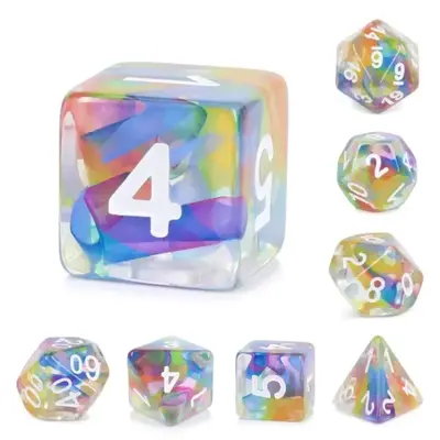 FOAM BRAIN WHOLESALE RAINBOW RIBBON RPG DICE SET