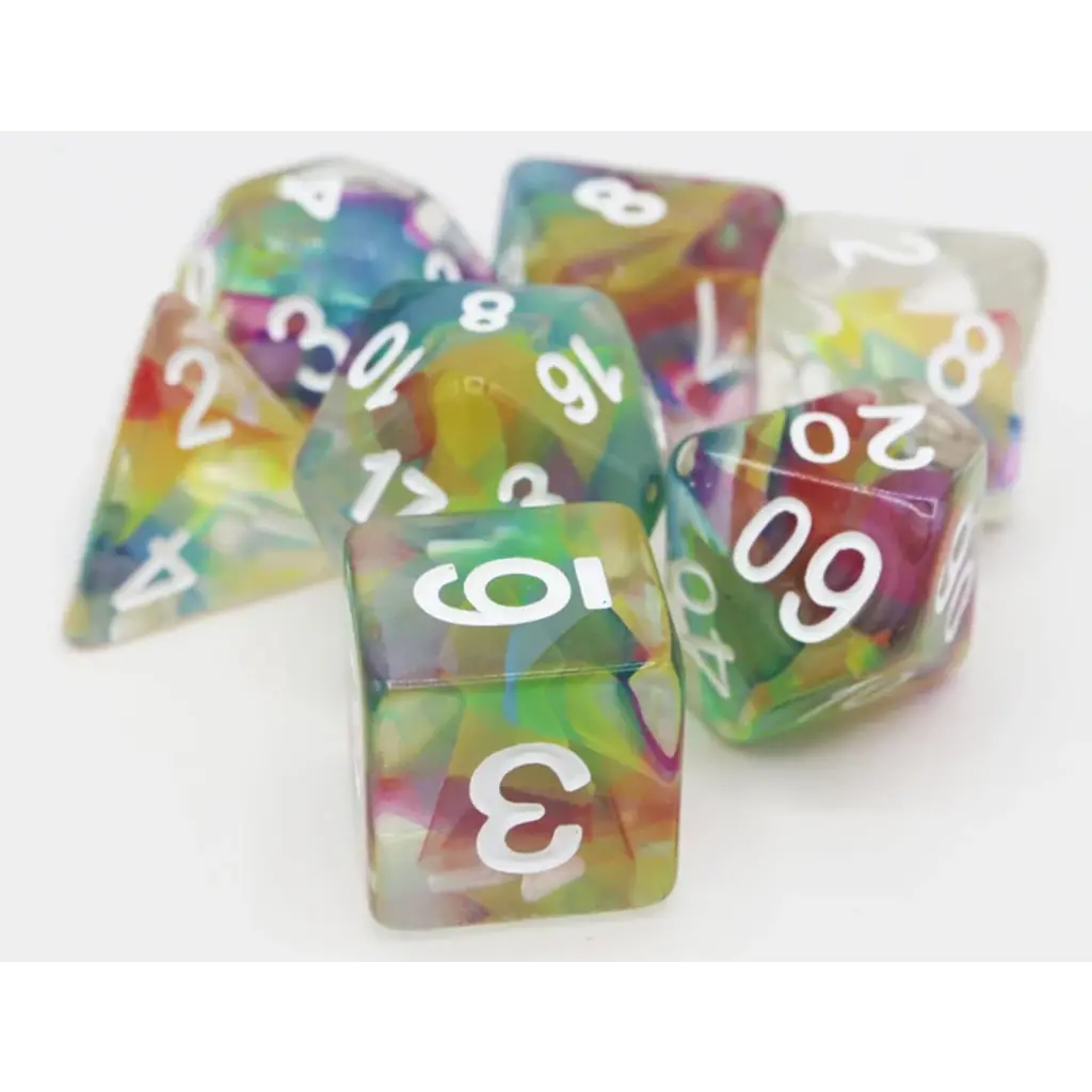 FOAM BRAIN WHOLESALE RAINBOW RIBBON RPG DICE SET