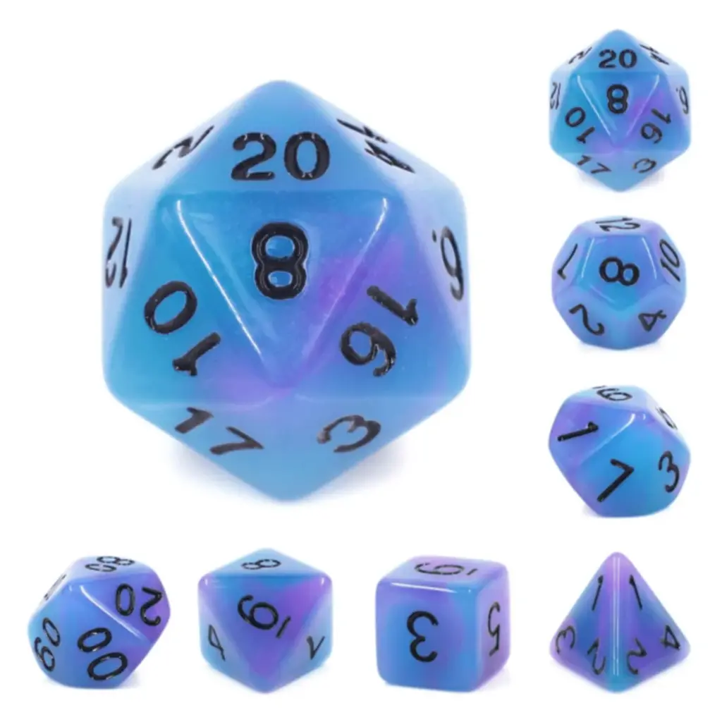 FOAM BRAIN WHOLESALE GLOW IN DARK SUPERNOVA RPG DICE SET*