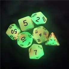 FOAM BRAIN WHOLESALE GLOW IN DARK MANGO RPG DICE SET*