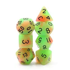 FOAM BRAIN WHOLESALE GLOW IN DARK MANGO RPG DICE SET*