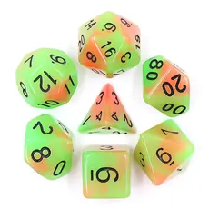 FOAM BRAIN WHOLESALE GLOW IN DARK MANGO RPG DICE SET*