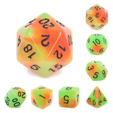 FOAM BRAIN WHOLESALE GLOW IN DARK MANGO RPG DICE SET*