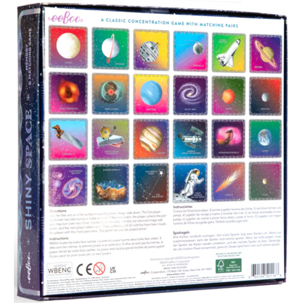EEBOO SHINY SPACE MEMORY & MATCHING GAME*