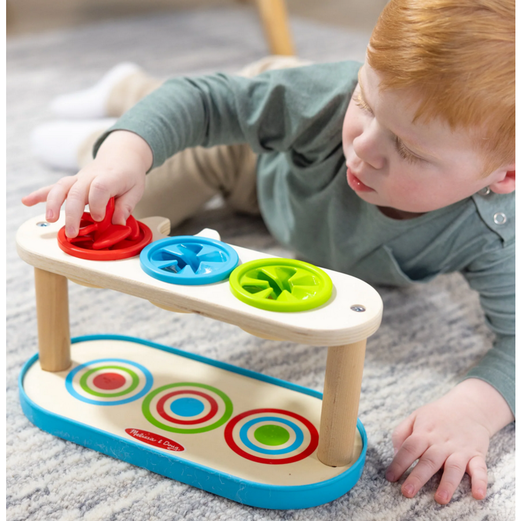 MELISSA AND DOUG MATCH & PUSH SPINNING TOPS