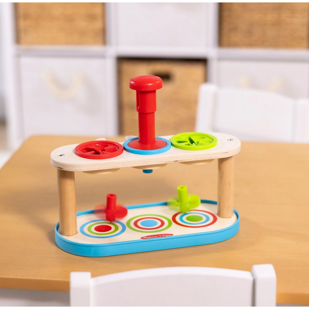 MELISSA AND DOUG MATCH & PUSH SPINNING TOPS