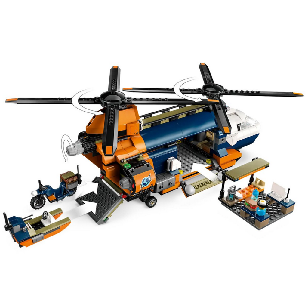 LEGO JUNGLE EXPLORER HELICOPTER AT BASE CAMP