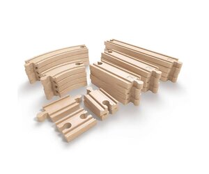 Lot De 4 Longs Rails En Bois Hape – Compatible Avec Tous Les Circuits – Pour Enfants Dès 3 Ans