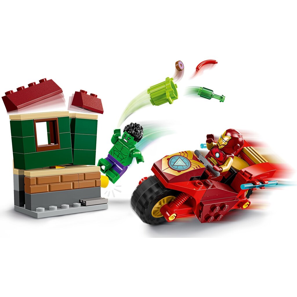LEGO IRON MAN WITH BIKE AND THE HULK