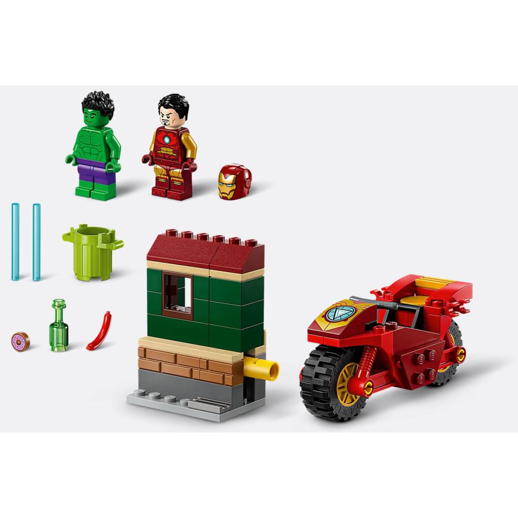 LEGO IRON MAN WITH BIKE AND THE HULK