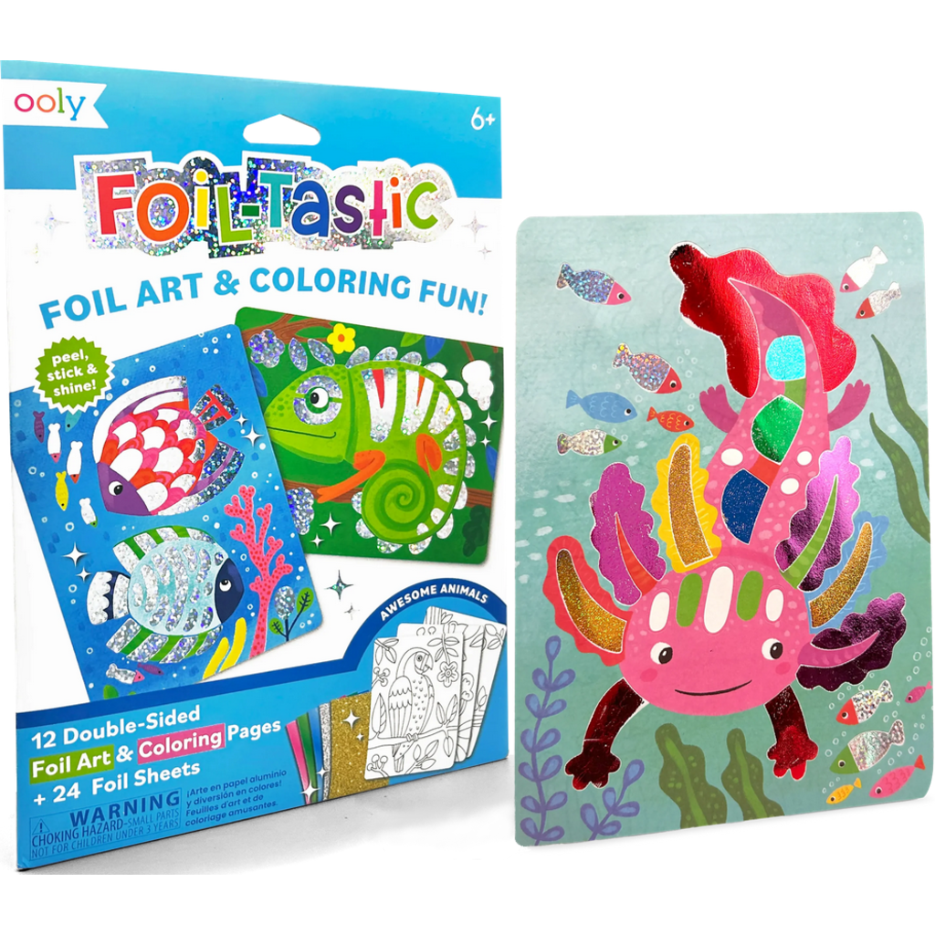 OOLY FOIL-TASTIC FOIL ART & COLORING AWESOME ANIMALS