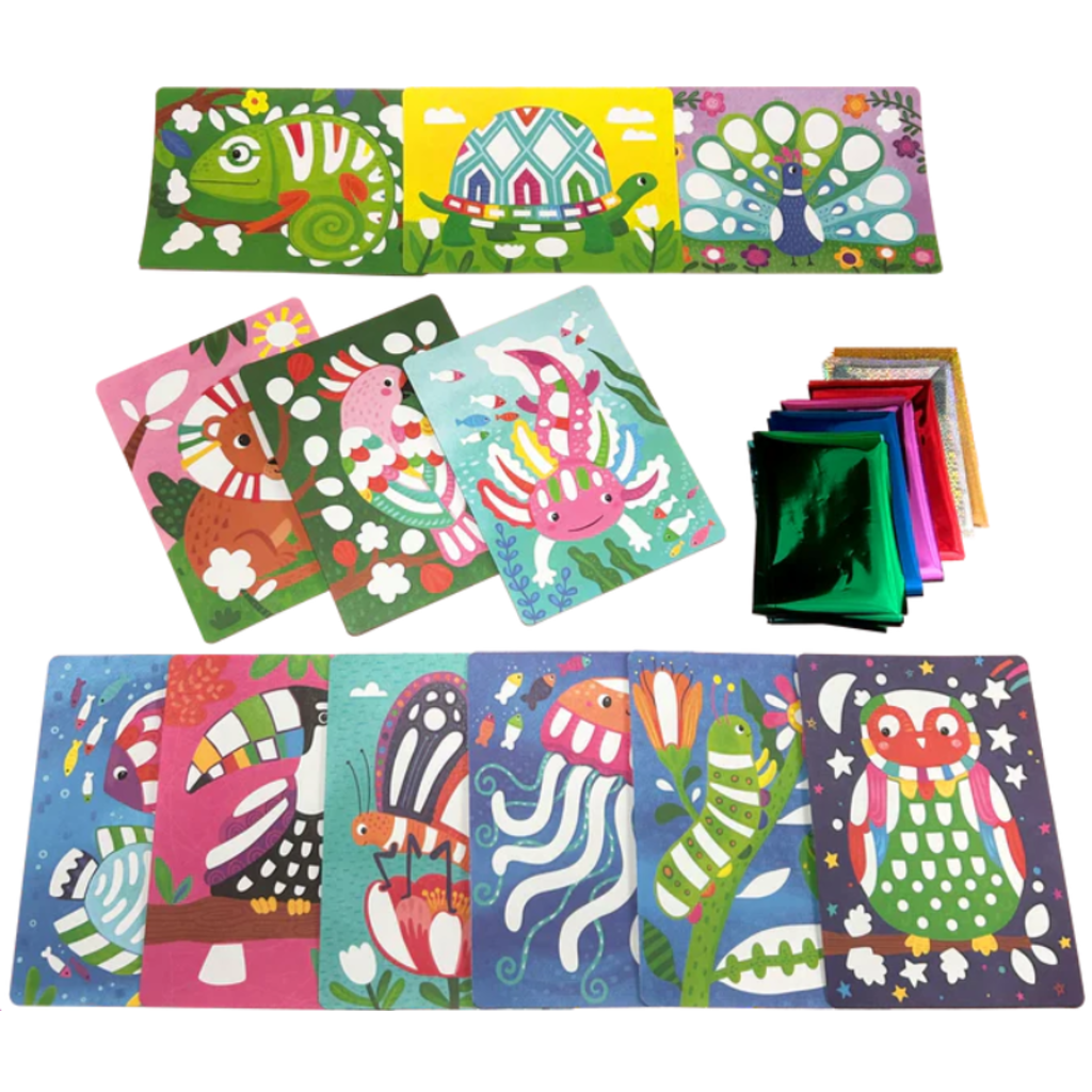 OOLY FOIL-TASTIC FOIL ART & COLORING AWESOME ANIMALS