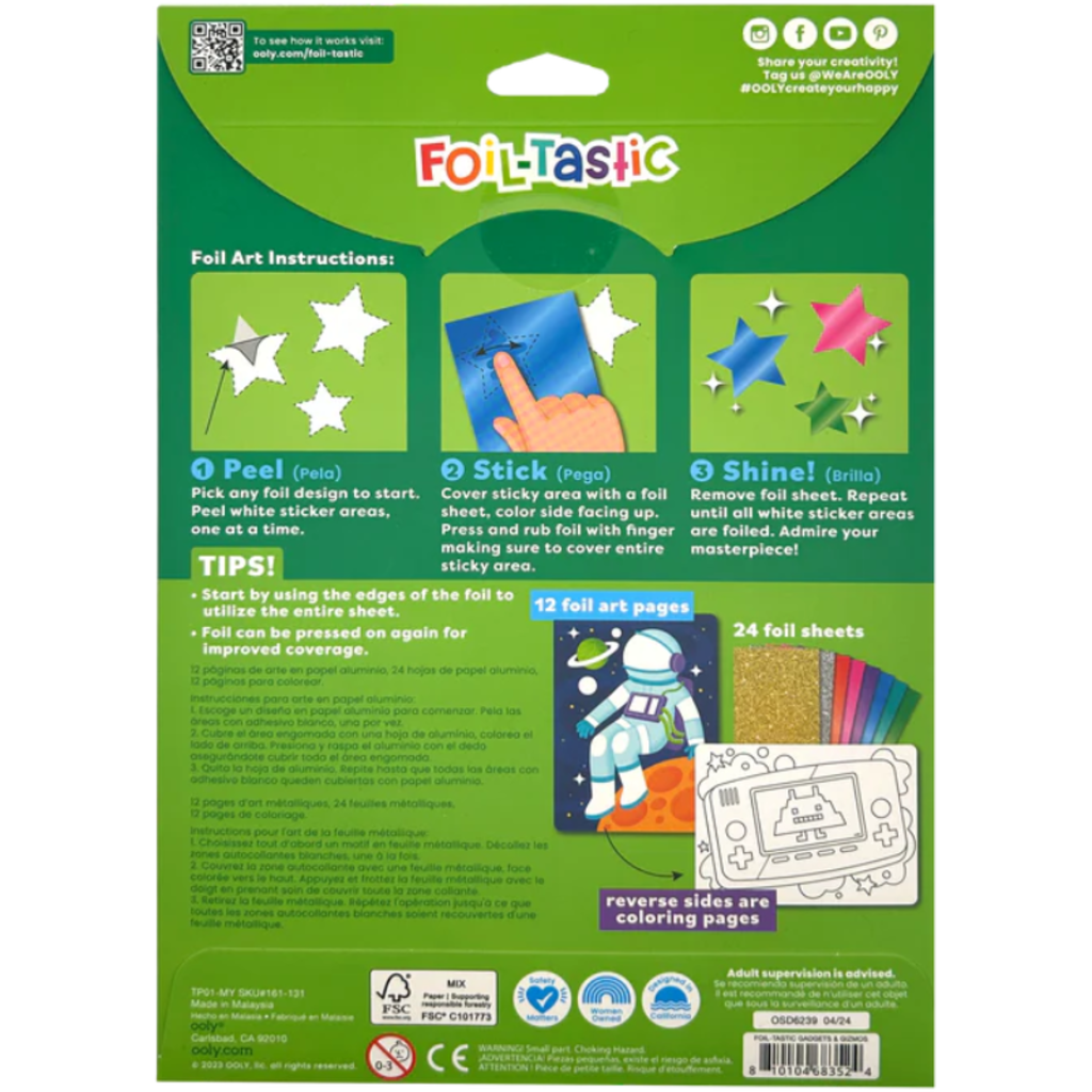 OOLY FOIL-TASTIC FOIL ART & COLORING GADGETS & GIZMOS**