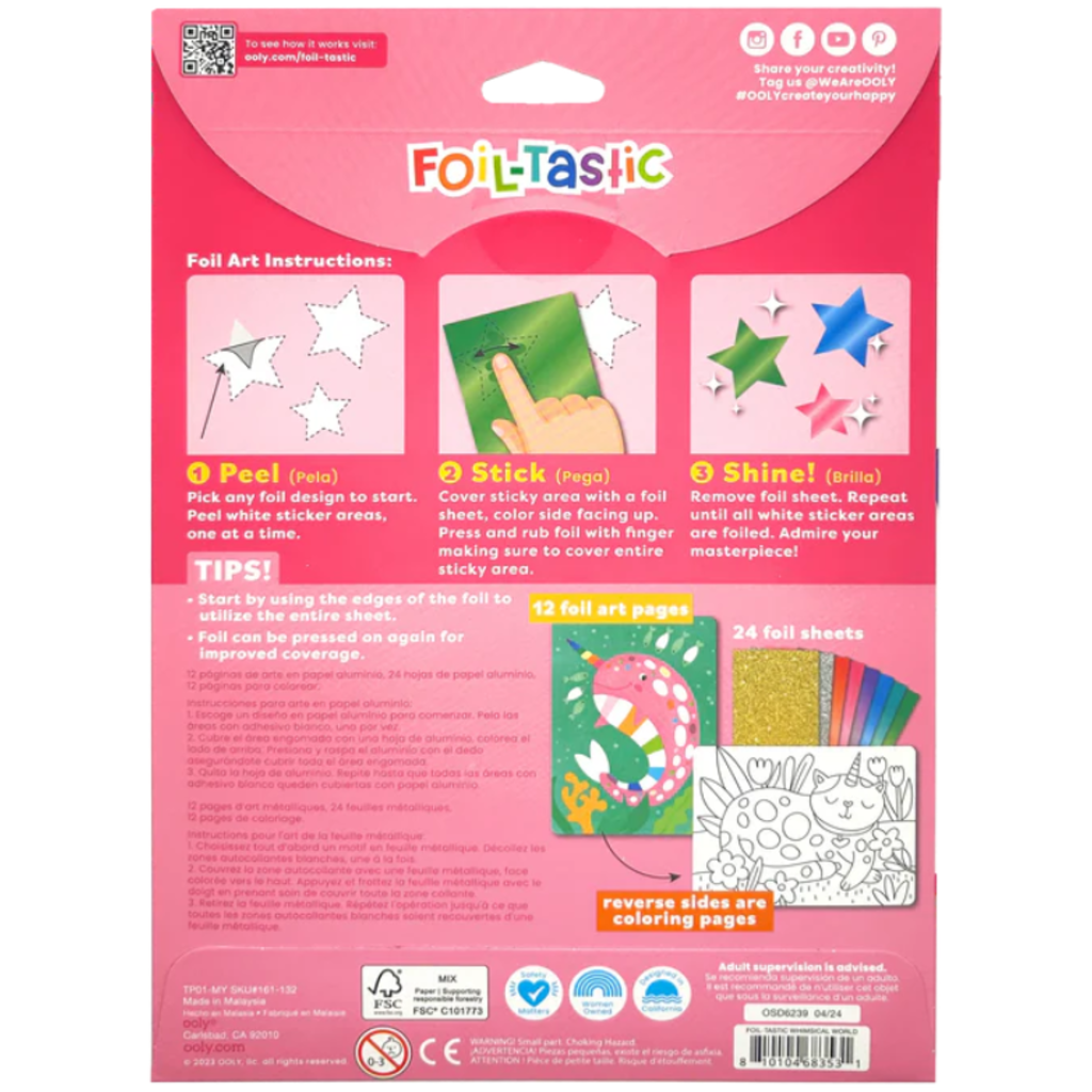 OOLY FOIL-TASTIC FOIL ART & COLORING WHIMSICAL WORLD