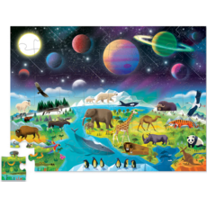 CROCODILE CREEK EARTH & SPACE 48 PC PUZZLE ABOVE + BELOW