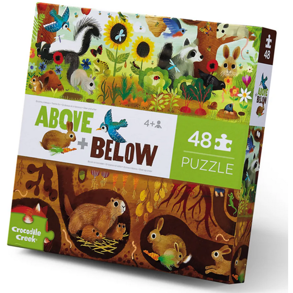 CROCODILE CREEK BACKYARD DISCOVERY 48 PC PUZZLE ABOVE + BELOW