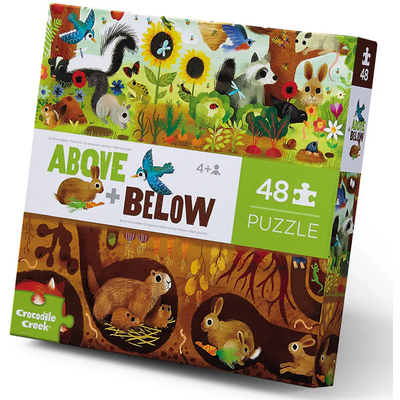 CROCODILE CREEK BACKYARD DISCOVERY 48 PC PUZZLE ABOVE + BELOW