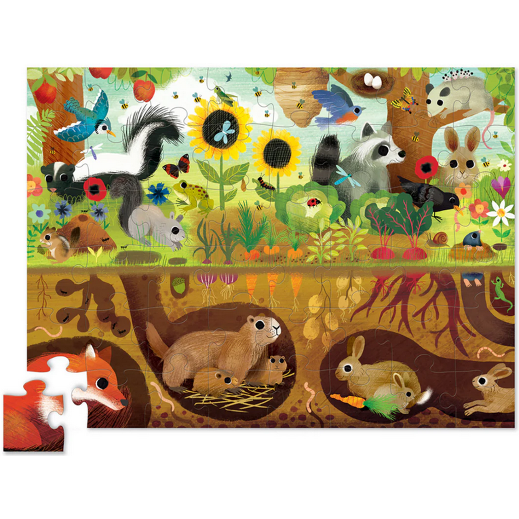 CROCODILE CREEK BACKYARD DISCOVERY 48 PC PUZZLE ABOVE + BELOW