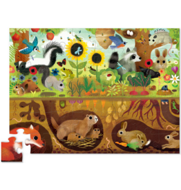 CROCODILE CREEK BACKYARD DISCOVERY 60 PC PUZZLE ABOVE + BELOW