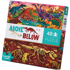 CROCODILE CREEK DINOSAUR WORLD 48 PC PUZZLE ABOVE + BELOW