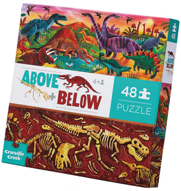 CROCODILE CREEK DINOSAUR WORLD 48 PC PUZZLE ABOVE + BELOW