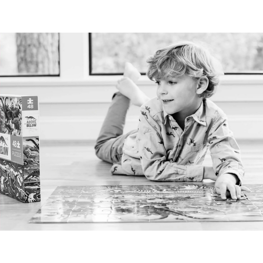 CROCODILE CREEK DINOSAUR WORLD 60 PC PUZZLE ABOVE + BELOW