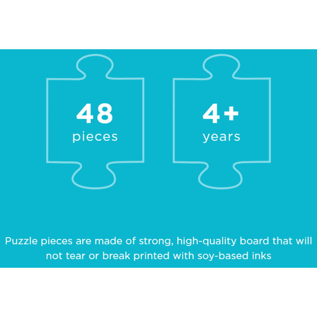 CROCODILE CREEK DINOSAUR WORLD 48 PC PUZZLE ABOVE + BELOW