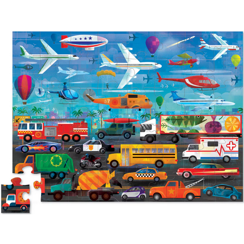 CROCODILE CREEK THINGS THAT GO 60 PC PUZZLE ABOVE + BELOW