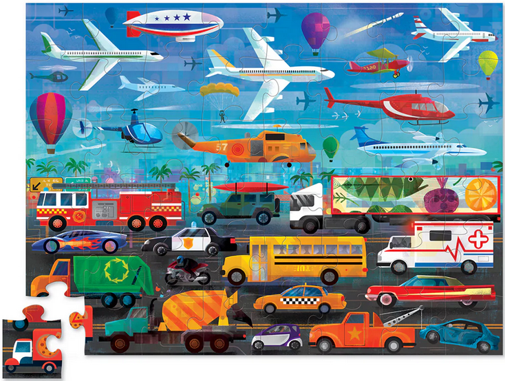 THINGS THAT GO 60 PC PUZZLE ABOVE + BELOW