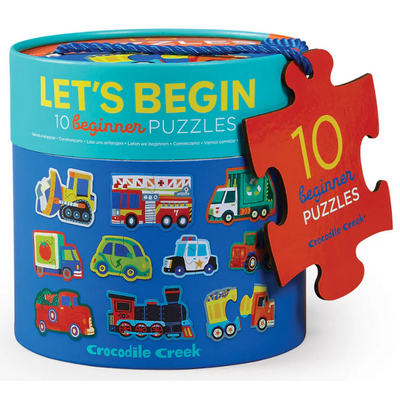 CROCODILE CREEK LET'S BEGIN 2 PC PUZZLE VEHICLES